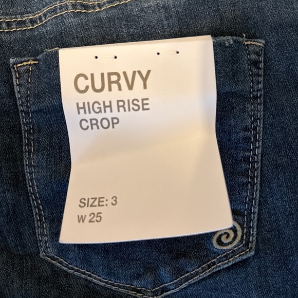 Indigo Rein Women's Curvy Blue Cropped Straight Leg Jeans 25x25 - Picture 4 of 7